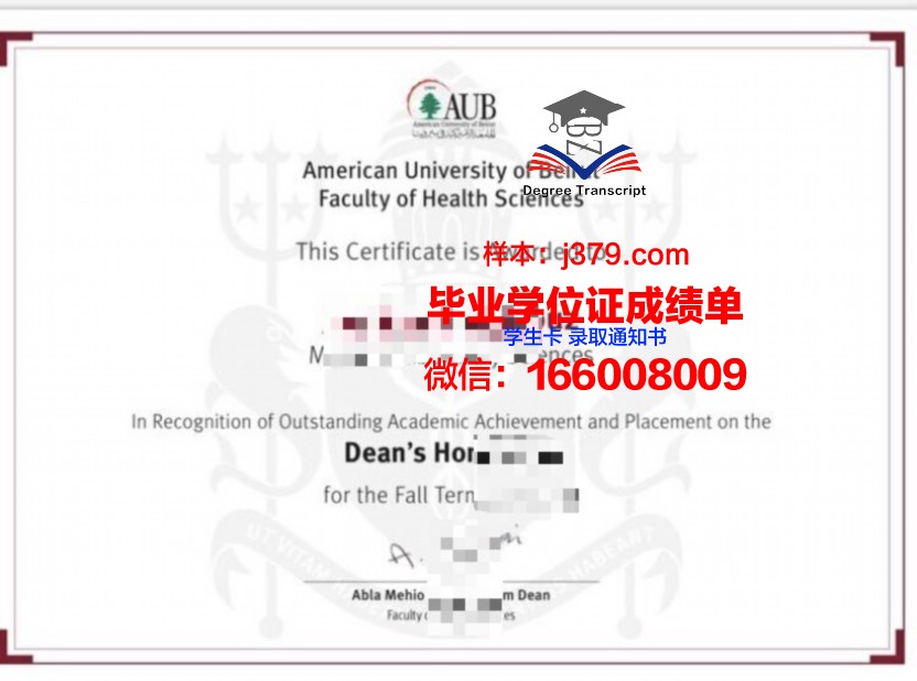 贝鲁特美国大学证书成绩单(贝鲁特美国大学官网)