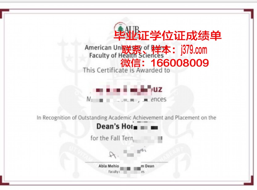 贝鲁特美国大学学位证(贝鲁特美国大学学费)