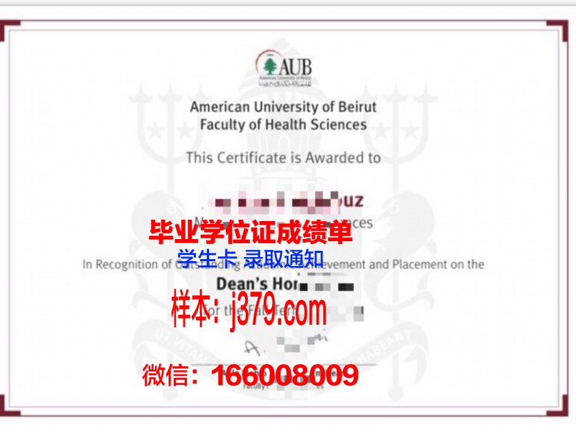 贝鲁特美国大学diploma证书(贝鲁特美国大学申请)