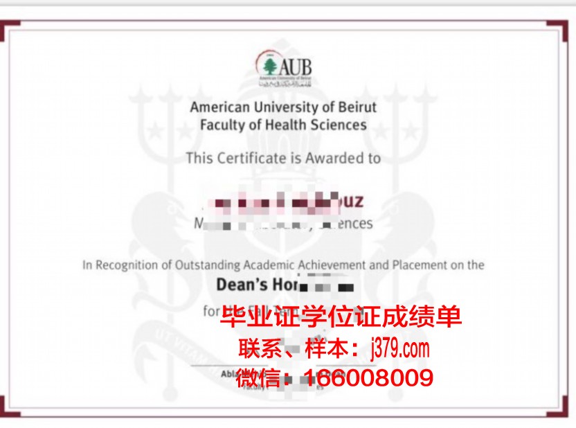 贝鲁特美国大学博士毕业证(贝鲁特美国大学排名)
