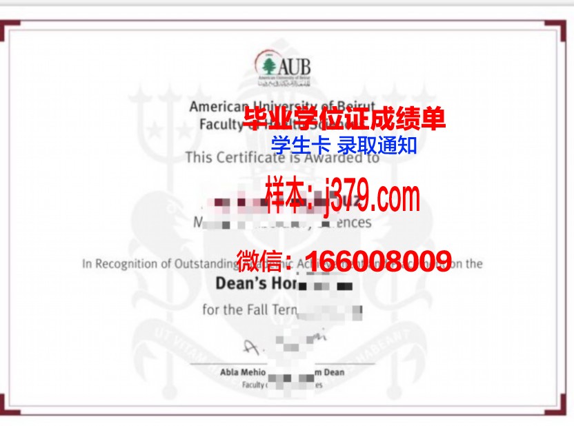 贝鲁特美国大学毕业证壳子(美国毕业证框)