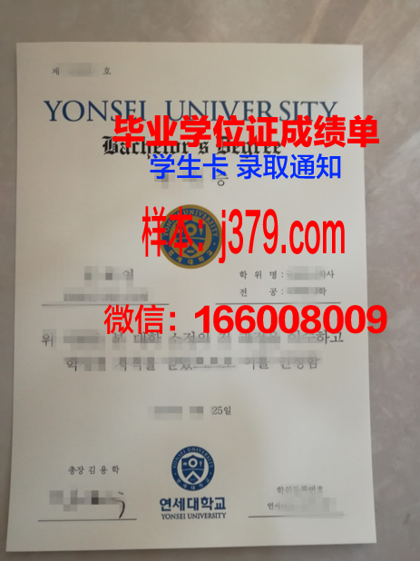 延世大学学历证书(延世大学学历证书图片)