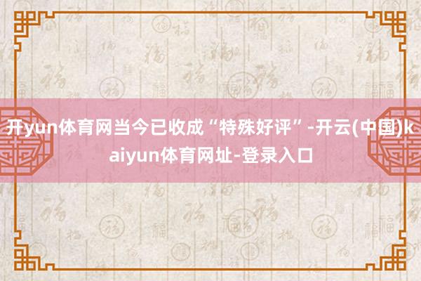 开yun体育网当今已收成“特殊好评”-开云(中国)kaiyun体育网址-登录入口