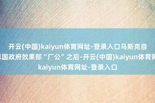 开云(中国)kaiyun体育网址-登录入口马斯克自从出任好意思国政府效果部“厂公”之后-开云(中国)kaiyun体育网址-登录入口