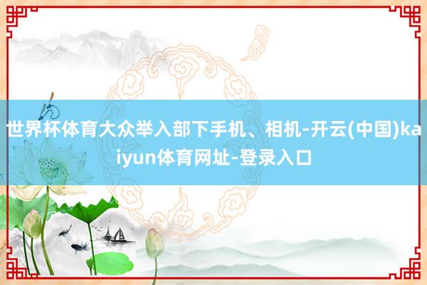 世界杯体育大众举入部下手机、相机-开云(中国)kaiyun体育网址-登录入口