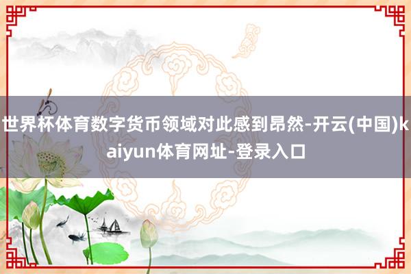 世界杯体育数字货币领域对此感到昂然-开云(中国)kaiyun体育网址-登录入口