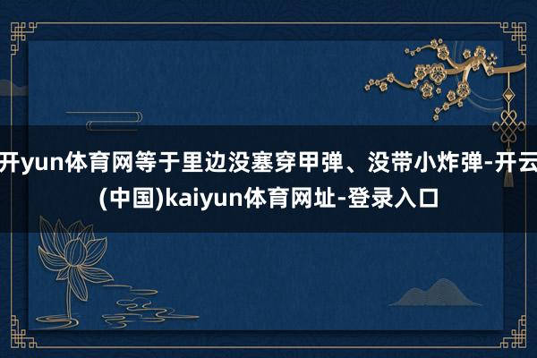 开yun体育网等于里边没塞穿甲弹、没带小炸弹-开云(中国)kaiyun体育网址-登录入口