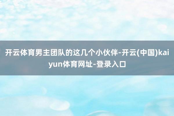 开云体育男主团队的这几个小伙伴-开云(中国)kaiyun体育网址-登录入口