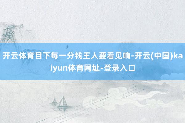 开云体育目下每一分钱王人要看见响-开云(中国)kaiyun体育网址-登录入口