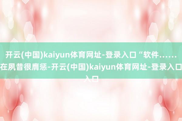 开云(中国)kaiyun体育网址-登录入口“软件……在夙昔很膺惩-开云(中国)kaiyun体育网址-登录入口