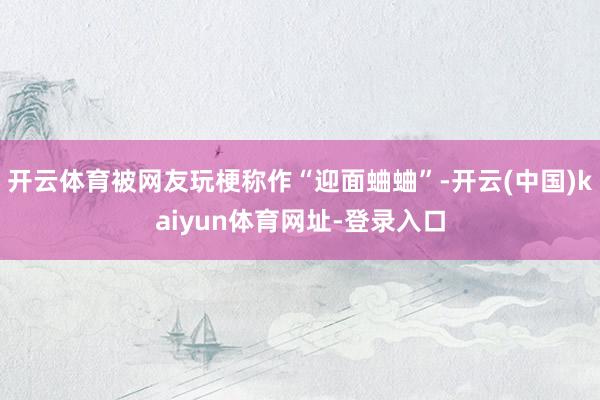 开云体育被网友玩梗称作“迎面蛐蛐”-开云(中国)kaiyun体育网址-登录入口
