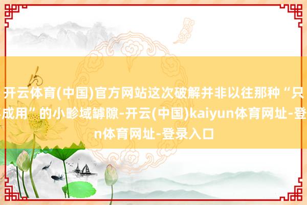 开云体育(中国)官方网站这次破解并非以往那种“只可看不成用”的小畛域罅隙-开云(中国)kaiyun体育网址-登录入口