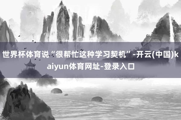 世界杯体育说“很帮忙这种学习契机”-开云(中国)kaiyun体育网址-登录入口